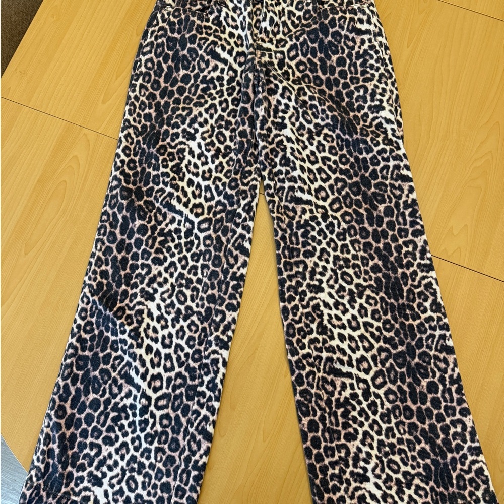 PacSun Leopard Print Jeans - Black, Cream & Brown